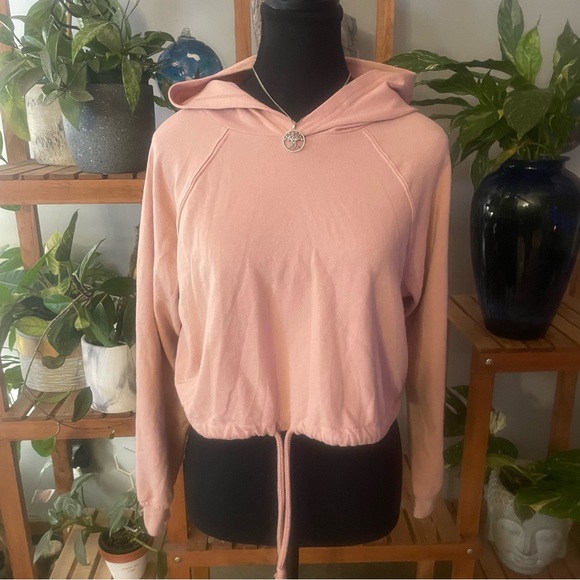 DIVIDED Blush Pink Crop Hoodie - Picture 2 of 9